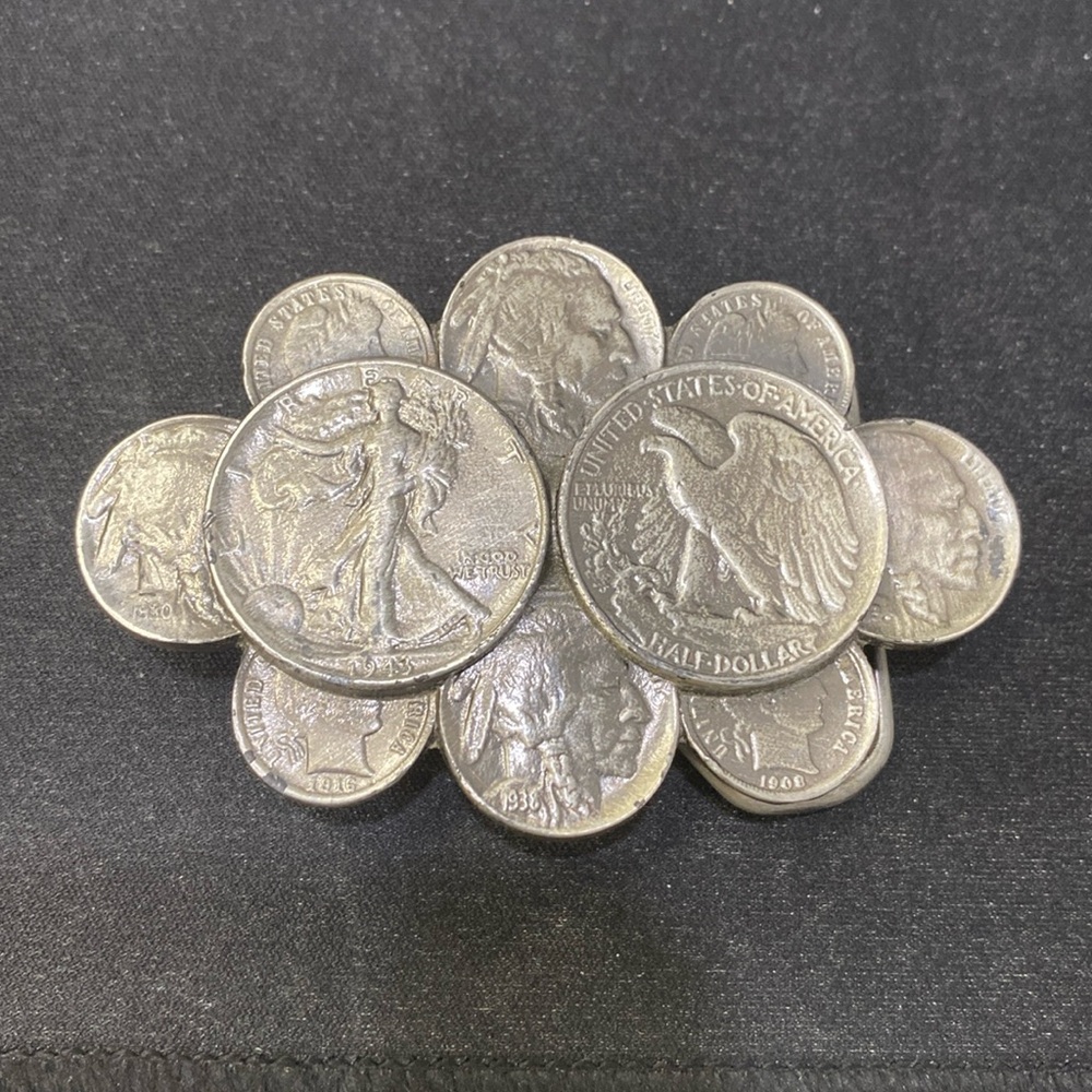 Great American 1983 Silver Metal Coin Belt Buckle